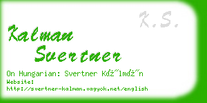kalman svertner business card
